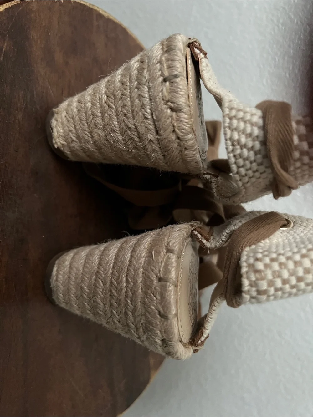 Vince Camuto Brown Snake-Print Espadrille Wedge Sandals with Cream Jute